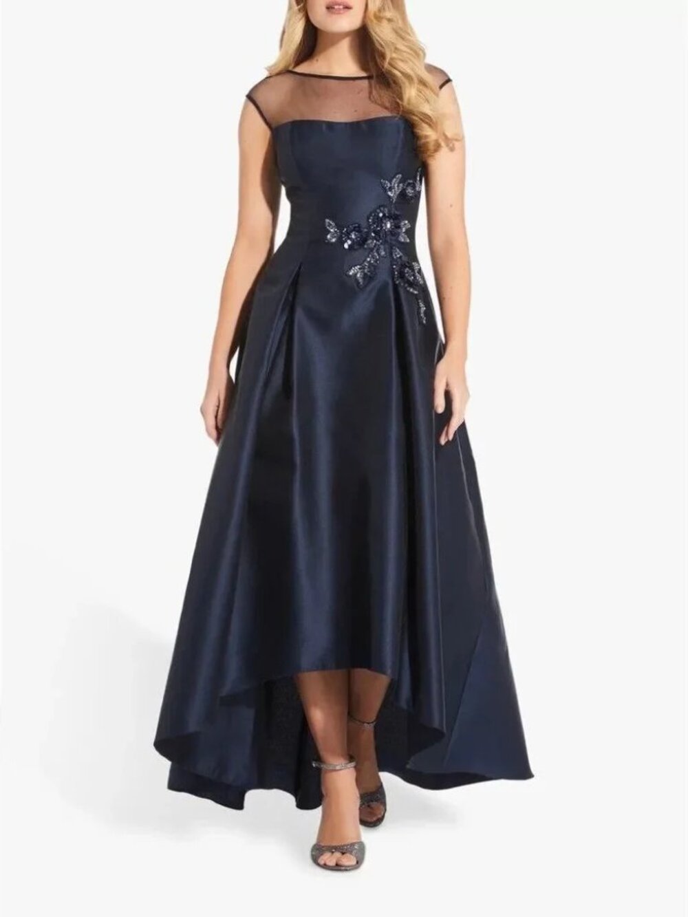 Adrianna Papell Mikado Embellished Evening Gown Dress